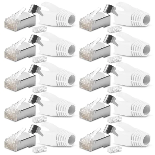 Netzwerkstecker CAT7 CAT6 CAT6A RJ45 10x Netzwerk Stecker vergoldete Kontakte