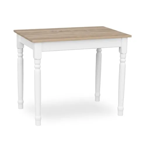Metdrew Esstisch aus Holz | küchentisch 90x60 | holztisch | Tisch mit dekorativen Beinen | Esstisch für 2 Personen | Tisch klein küche | skandinavisch | küchentisch weiß | Tischplatte: Sonoma Eiche