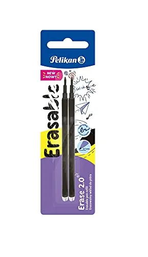 Pelikan® Löschstift 2.0 2 Kartuschen Schreiben Kalligraphie | Schnell trocknend Haltbar Robust | Dünn | Für Arbeitsschule Büro Studium | Komfortables und Glattes Schreiben | Schwarz