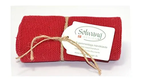 Solwang Handtuch H78 gestrickt in dunkelrot