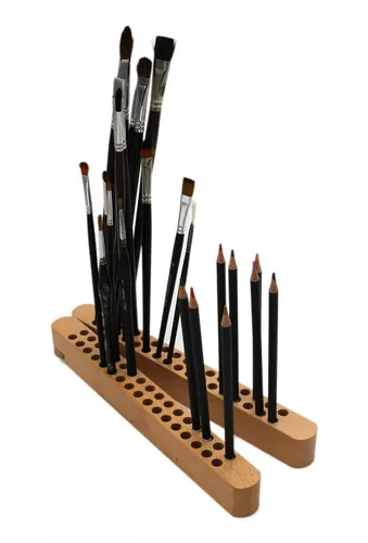 Stiftehalter/Pinselhalter Duo aus Buchenholz