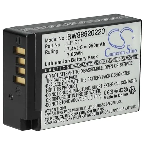 vhbw Akku Ersatz für Canon LP-E17 für Kamera (950 mAh, 7,2 V, Li-Ion)