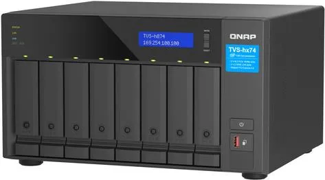 QNAP TVS-H874T-I9-64G 8 BAY I9 16C NAS-Server - Hochleistungsfähiger NAS-Server mit 8 Schächten, 64 GB RAM und 2.5 Gigabit Ethernet für maximale Datenverfügbarkeit und schnelle Zugriffszeiten.