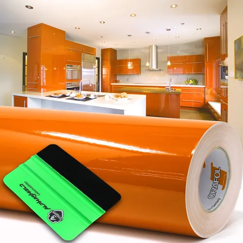 10m Oracal 621 Glanz 034 Orange Plotterfolie + Rakel Klebefolie Möbel Folie