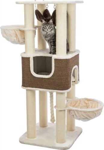 TRIXIE Kratzbaum XXL Humberto - Creme/Dunkelbraun - Großer Kratzbaum für Katzen, bietet viel Platz zum Spielen und Entspannen, ideal für mehrere Katzen.