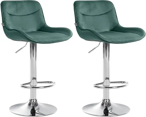 CLP 2er Set Barhocker Vonore Samt in grün von CLP