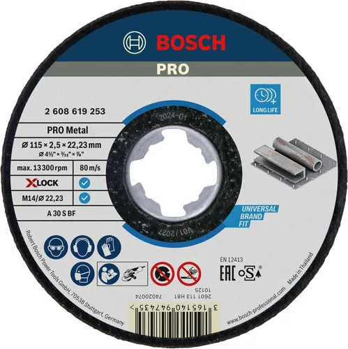 Bosch Trennscheibe X-LOCK gerade Expert for Metal A 30 S BF, 115 x 22,23 x 2,5mm