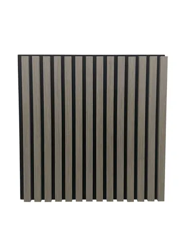 Akustikpaneele Holz in Eiche Grau - 3x quadratische Wandpaneele - 3D-Wandpaneele mit hochwertigem Echtholzfurnier und einfache Montage durch Kleben oder Schrauben. Ideal für stilvolle Raumgestaltung im Mosaikmuster.