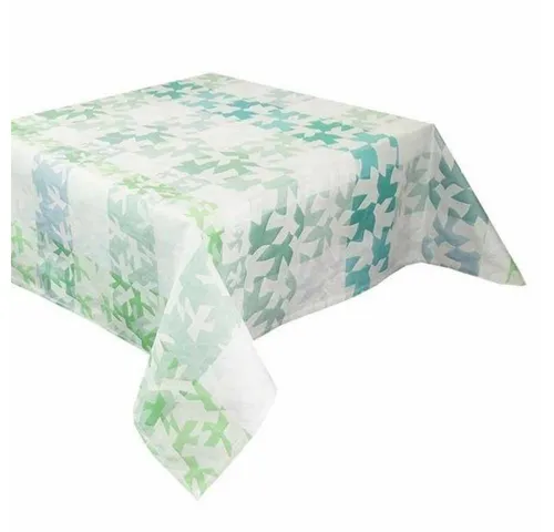 Garnier Thiebaut Tischläufer Hirondelles Menthol 55 x 150 cm - Eleganter Tischläufer mit modernem Schwalben-Design aus 100 % Baumwolle. Ideal für Haus und Garten, pflegeleicht und waschbar bis 60 Grad.