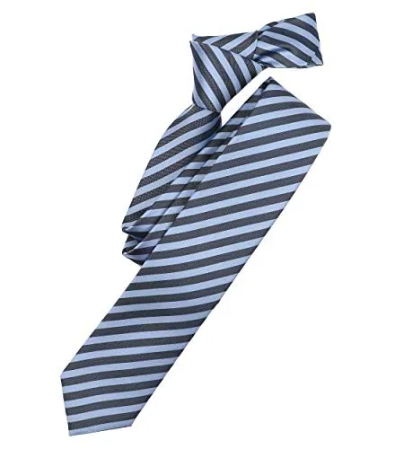 VENTI Herren Business-Krawatte - 6cm Seide Hellblau Gestreift - Krawatten & Fliegen - Hochwertige 100% Seide mit OEKO TEX Standard 100, ideal für Business und festliche Anlässe.