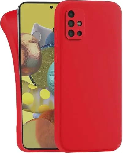 MyGadget Hülle für Samsung Galaxy A51 4G - robuste Silikon Schutzhülle TPU Case Slim Silikonhülle - Back Cover Kratzfest Handyhülle - Matt Rot
