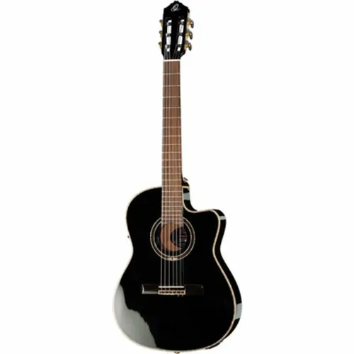 Ortega RCE138-T4BK B-Stock Konzertgitarre - B-Stock Konzertgitarre mit massiver Fichtendecke und Ortega MagusPro Elektronik, inkl. Gig Bag, ideal für Einsteiger und Fortgeschrittene.