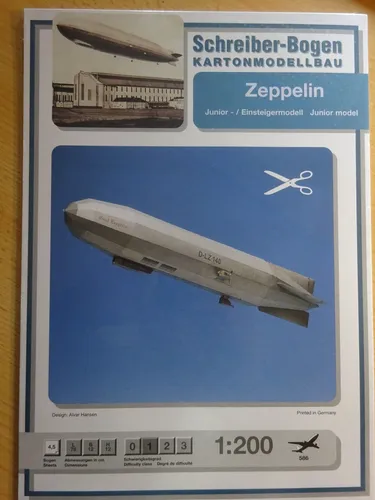 Luftschiff Zeppelin Einsteigermodel Schreiber-Bogen Kartonbausatz Bastelbogen