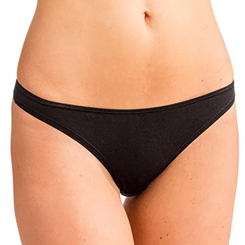 HERMKO 5050 Damen String aus Baumwolle/Elastan, Farbe:schwarz, Größe:44/46 (L)