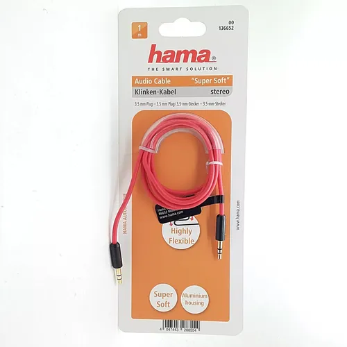 Hama 00136652 2x3.5mm 0.5m 3.5mm 3.5 mm Silber Audio Kabel 100217