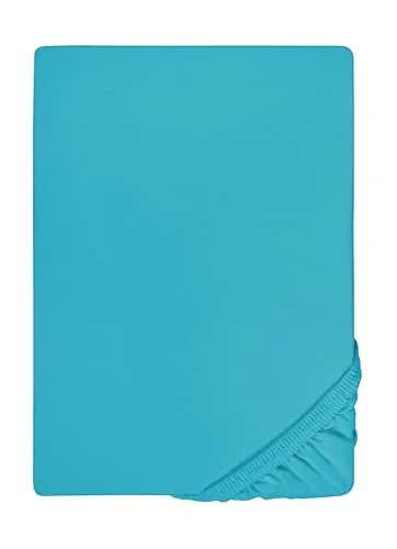 Biberna Feinjersey-Spannbetttuch 0077144 blau in türkis von biberna