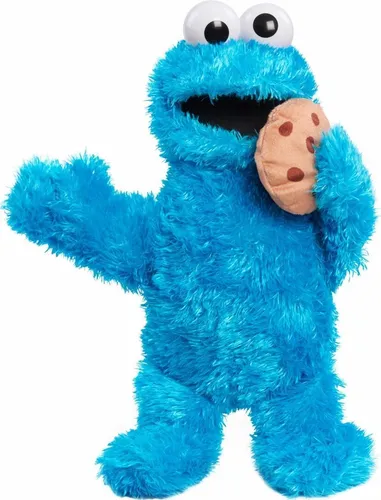 Just Play Sesamstraße Nom Nom Krümelmonster - Interaktives Plüschtier mit Sound - Interaktive Plüschtiere: 34 cm großes Krümelmonster mit Bewegungen und Mampfgeräuschen für fantasievolles Spielen. Hergestellt aus weichen Stoffen und recycelter Füllung, ideal für Kinder ab 18 Monaten.