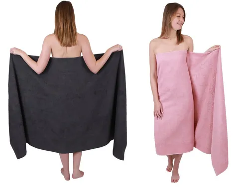 Betz Badetuch XXL Berlin - 2 Stück 100 x 200 cm - Hochwertige Badetücher aus 100% Baumwolle, ideal für Sauna und Strand. Mit einer Größe von 100 x 200 cm bieten sie optimalen Komfort und sind bei 60°C waschbar.