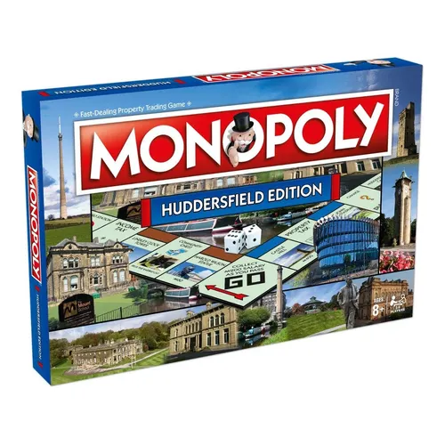 Winning Moves 033305 Brettspiel Huddersfield Monopoly, blau, Einheitsgröße