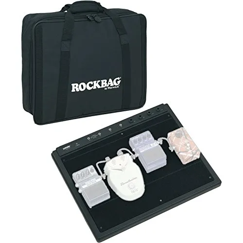 Rockbag Effekt Pedal Board RB23110B - 4x9V - Gitarren-Effektgeräte: Robustes Pedalboard aus Kunststoff, ideal für bis zu 4 Pedale, mit flacher Bauform und praktischer Klettverschluss-Befestigung