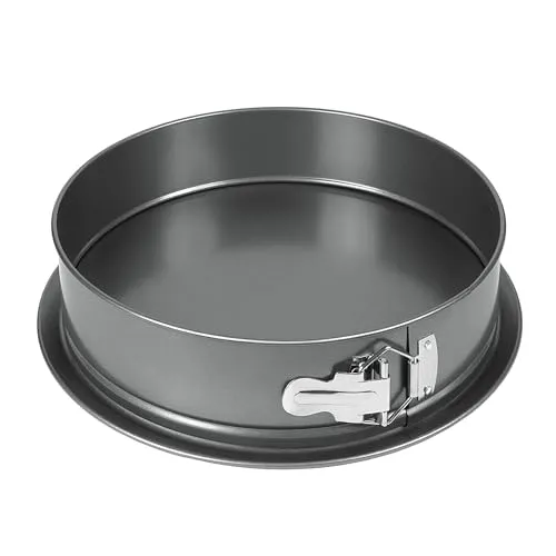 wenco Springform 28 cm Ø – Runde Kuchenform aus Antihaft-Stahl, Auslaufsicherer Rand, 7,5 cm Hoch, Perfekt für Kuchen, Torten & Quiches, Ergonomischer Edelstahlverschluss, Schwarz