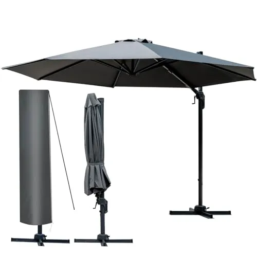 Alu Ampelschirm 300cm grau