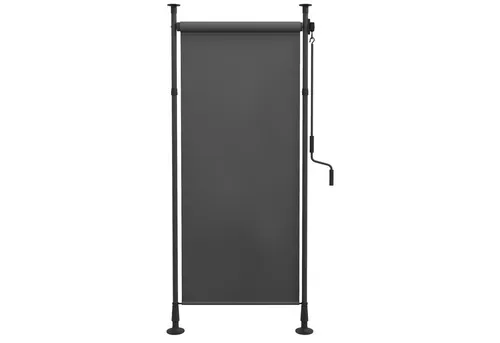 MC Star Senkrechtmarkise Sonnenschutz Balkonrollo 120x220-310cm wetterfest (mit Kurbel Polyester Dunkelgrau für Terrasse & Garten)