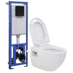 vidaXL Hänge-Toilette mit Unterputzspülkasten - Sanitäranlagen & Zubehör mit wassersparendem Spülkasten und sanfter Absenkautomatik für höchsten Komfort und einfache Reinigung.