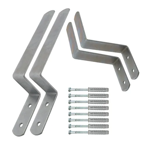 Wandhalterung für Festzeltgarnitur - Aufhängung Set für Biertisch und Bierbank - Loungemöbel & Sitzgruppen, robuste Wandhalterung aus verzinktem Stahl für sichere Aufhängung von 1 Tisch und 2 Bänken, ideal für Feste und Veranstaltungen.