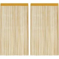 vidaXL Fadenvorhänge 2 Stk Golden 100x250 cm 4102035 in gold von vidaXL