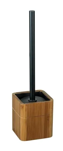WENKO WC-Garnitur Bambus Serro mit Edelstahlbürste - Toilettenbürsten & -halter aus hochwertigem Bambus, modernem Design und mit auswechselbarem Bürstenkopf für nachhaltige Nutzung.