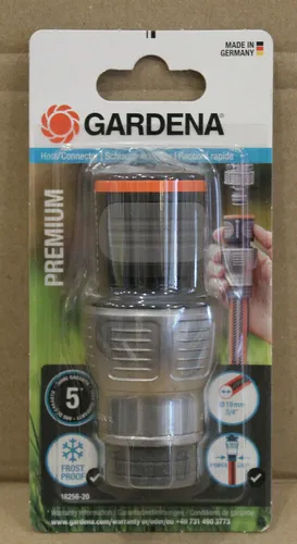 Gardena Premium Kunststoff Schlauchverbinder 19 mm - Hochwertiger Adapter mit Knickschutz, frostsicher und ideal für Gartenbewässerung