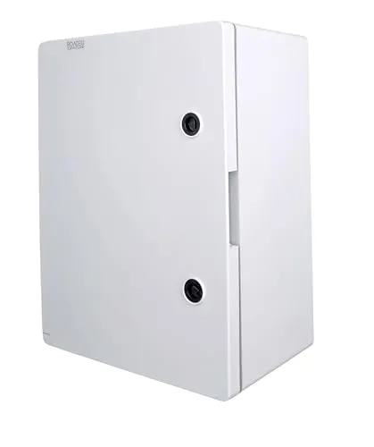 RoadEu – Schaltschrank IP65 400x300x195mm – Kunststoff Wandgehäuse mit Dreikantschlüssel, Kabelverschraubungen, DIN-Schiene & Montageplatte – Leergehäuse für Elektroinstallationen außen