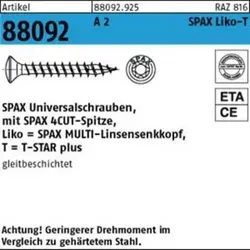 SPAX Edelstahlschraube 4,5 x 50 mm in weiß von SPAX