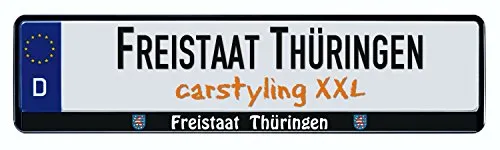 carstyling XXL Design Kennzeichenrahmen Bundesland Freistaat Thüringen 1 Stück