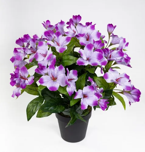 Kunstblume Großer Hibiskus 42cm im Topf ZF Kunstpflanzen künstlicher Eibisch Hibiskus, Seidenblumen Roß, Höhe 42 cm, Helllila