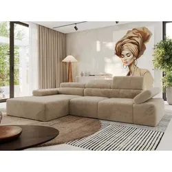 MKS Ecksofa L-Form, Beige, 5-Sitzer