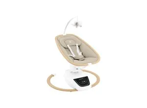 Kikkaboo Babywippe BeMoove elektrisch mit Moskitonetz - Babywippe für entspanntes Schaukeln ab Geburt bis 9 kg, mit 13 Melodien, Timer und praktischer Fernbedienung - ideal für ruhige Momente.