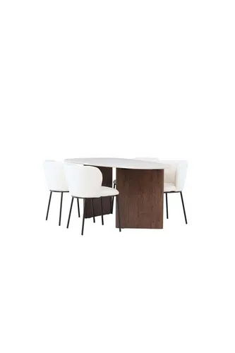 Produktbild ebuy24 Essgruppe Grönvik mit Tisch und 4 Edina Stühlen