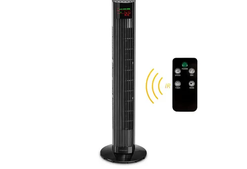 TROTEC Turmventilator TVE 31 T – Leiser Komfort mit Fernbedienung - Turmventilator mit 45 Watt, 60° Oszillation und drei Geschwindigkeitsstufen für optimalen Luftstrom. Ideal für ruhige Nächte dank Nachtmodus und Timer-Funktion – perfekt für jeden Raum.