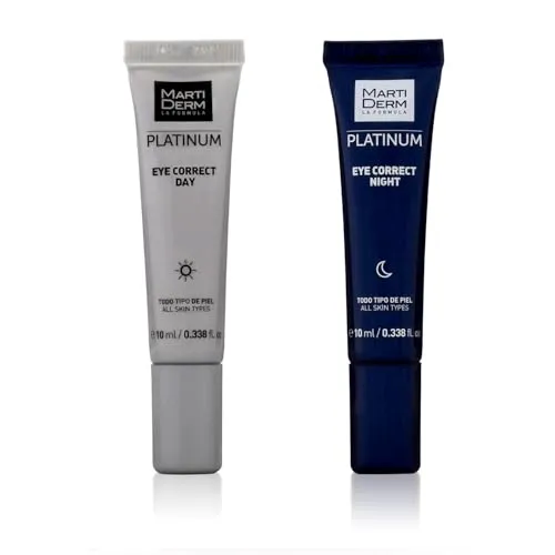 MARTIDERM Platinum Eye Correct Emulsion Duo Pack - Gesicht Concealer, effektive Augenpflege für Tag und Nacht, reduziert Falten und Schwellungen mit einer praktischen 2 x 10 ml Packung.