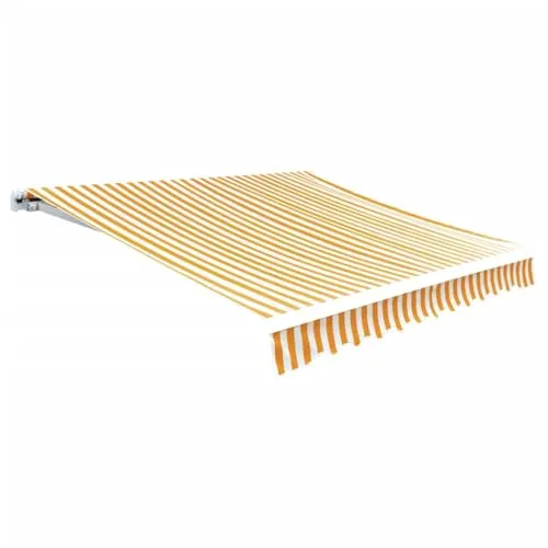 vidaXL Markisenbespannung Sonnenschutz 4x3 m - Sonnenblumengelb & Weiß - Markisenstoff für 4x3 m Rahmen, UV-beständig und lichtecht, ideal für schattige und geschützte Outdoor-Bereiche.
