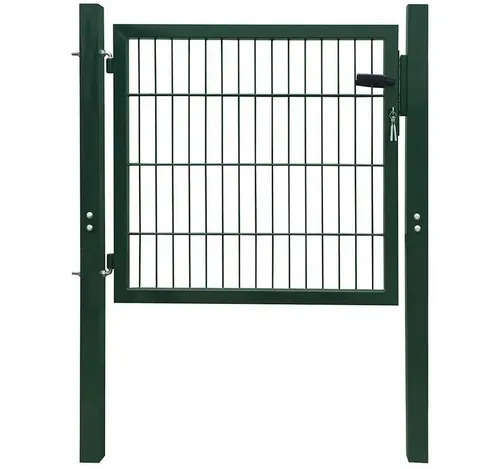 furnicato Zauneinzeltür Grünes Gartentor aus Stahl 105 x 150 cm - Modernes Gartentor aus pulverbeschichtetem Stahl für sicheren Zugang zu Ihrem Garten. Hohe Stabilität und Rostschutz durch hochwertige Materialien. Mit einfachem Montagesystem und zuverlässigem Schloss ausgestattet.