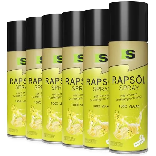 Spraytive 6 x 400 ml Rapsöl-Spray mit feinem Buttergeschmack - Vielseitiges Rapsöl-Spray für die Küche: Ideal zum Kochen, Backen und Grillen. Genießen Sie den feinen Buttergeschmack ohne Farb- und Konservierungsstoffe – perfekt für eine bewusste Ernährung. Hergestellt in Deutschland.