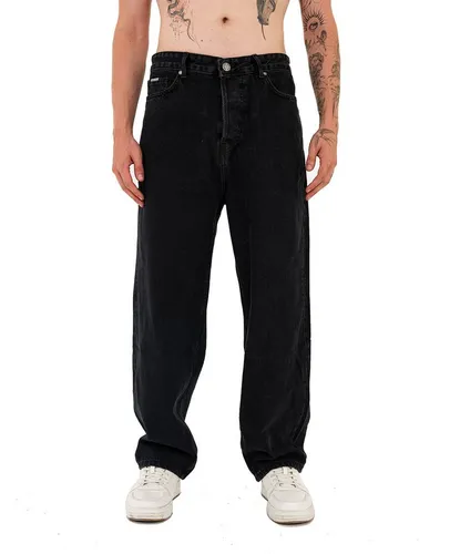 Denim Distriqt Relax-fit-Jeans Herren Baggy Jeans, Baggy Fit, HIP-HOP Jeans 16877 Schwarz W32/L32