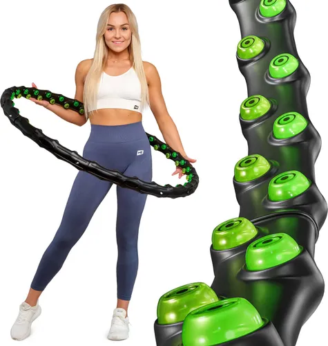 Hop-Sport Hula Hoop Reifen mit Massagenoppen - Bauchtrainer & Hula Hoops, verstellbar mit 64 Massagenoppen für effektives Training und Massage, ideal für Fitness zu Hause oder im Freien.