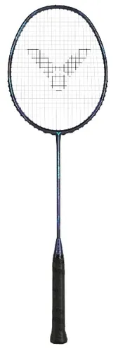 Victor Badmintonschläger Auraspeed 9100 B (ausgewogen/mittel) navyblau - besaitet -, Gewichtsklasse: 4U/G5