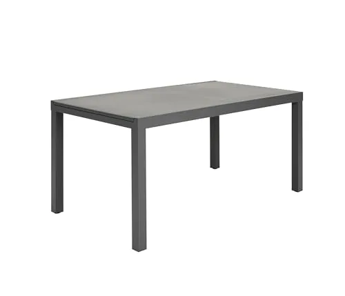 Dehner Ausziehtisch Chicago Dark, 160/210 cm – Flexibel und stilvoll - Eleganter Ausziehtisch aus Aluminium und Naturstein für bis zu 8 Personen. Ideal für Gartenfeiern, leicht ausziehbar und pflegeleicht. Genießen Sie gesellige Abende im Freien mit modernem Design und robusten Materialien.
