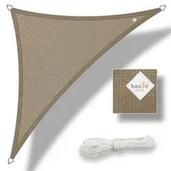 hanSe Sonnensegel HDPE 3x3x3m Taupe - Stilvoller Sonnenschutz - Sonnenschutz HDPE 3x3x3m in Taupe – Robustes, wetterbeständiges Material mit bis zu 90% UV-Schutz, ideal für Garten, Terrasse oder Balkon.