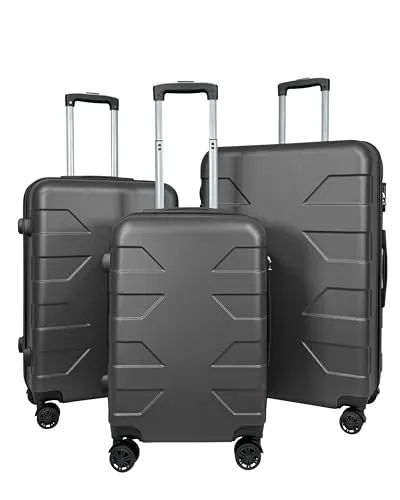 My Travel Bag Koffer Barcelona 3er Set - Hochwertiges Trolley-Kofferset aus flexibler Hartschale mit komfortablem 360° Rollen-System und starken Tragegriffen. Inklusive Sicherheitszahlenschloss und kluger Innenraumaufteilung für müheloses Reisen.